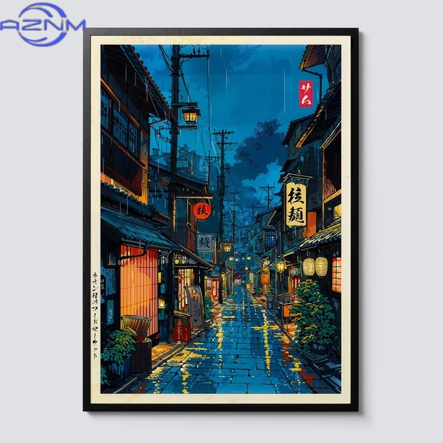Japanese Lifestyle Anime - AZNM Poster Seni Dinding Adegan Kafe