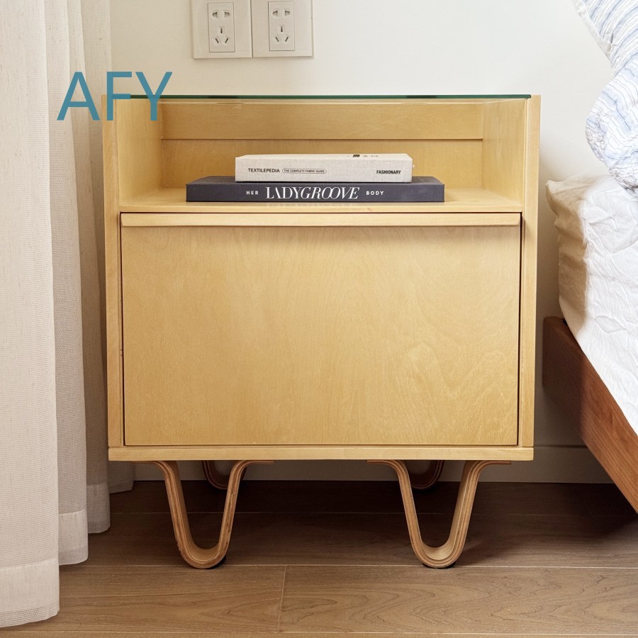 Meja Samping Tempat Tidur Kayu - Muji Home Storage ulasan dan harga