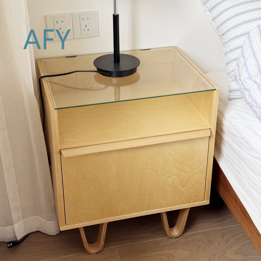 Meja Samping Tempat Tidur Kayu - Muji Home Storage ulasan dan harga