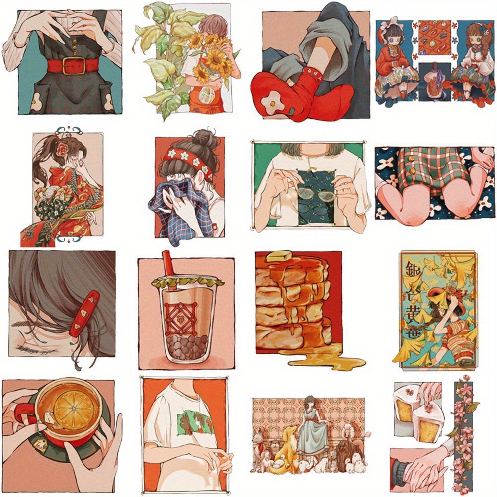50Pcs Stiker Gaya Tradisional  - Japanese Lifestyle Anime ulasan dan harga