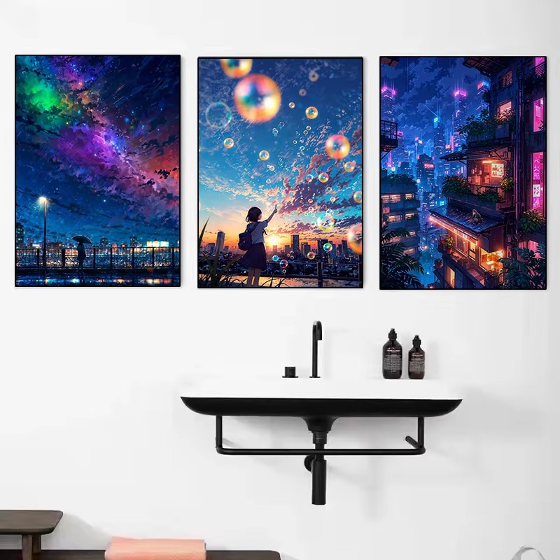 Poster Pemandangan Jalanan Neo - Japanese Lifestyle Anime ulasan dan harga